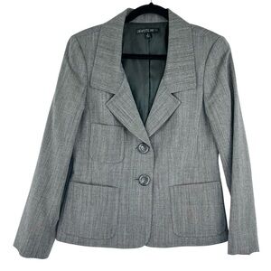Lafayette 148 Gray Wool Blazer Sz 4 Classic Academia